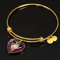 Javanese Cat Print Heart Pendant Bangle