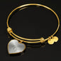 Thoroughbred Horse Print Heart Pendant Luxury Bangle