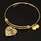 Cute Boston Terrier Print Heart Pendant Luxury Bangle