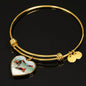 Lovely Common Molly Fish Print Heart Pendant Bangle