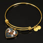 Haflinger Horse Print Heart Pendant Bangle