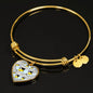 American Goldfinch Bird Print Heart Pendant Bangle
