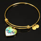Cockatiel Parrot Art Print Heart Pendant Bangle