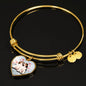 Cute Beagle Print Luxury Heart Charm Bangle