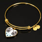 Tonkinese Cat Print Heart Pendant Luxury Bangle