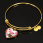 Yorkshire Terrier(Yorkie) Love Print Heart Pendant Luxury Bangle