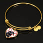 Dachshund Print Luxury Heart Charm Bangle