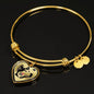 Siberian Husky Dog Art Print Heart Pendant Bangle