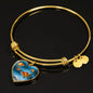 Common Goldfish Print Heart Pendant Luxury Bangle