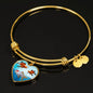 Oranda Fish Print Heart Pendant Luxury Bangle