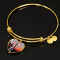 Great Dane Print Luxury Heart Charm Bangle