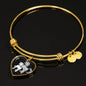 Cute Unicorn Print Heart Pendant Luxury Bangle