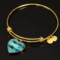 Achilles Tang Fish Print Heart Pendant Luxury Bangle
