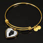 Nebelung Cat Print Heart Pendant Bangle