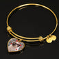 Cute Havanese Dog Print Luxury Heart Charm Bangle