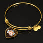 Syrian Hamster Print Heart Pendant Bangle