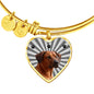 Rhodesian Ridgeback Print Luxury Heart Charm Bangle