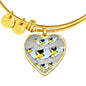 American Goldfinch Bird Print Heart Pendant Bangle