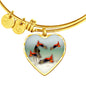 Lovely Common Molly Fish Print Heart Pendant Bangle