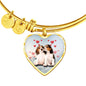 Cute Beagle Print Luxury Heart Charm Bangle