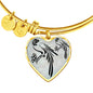 Parrot Vector Art Print Heart Pendant Bangle