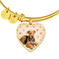 Airedale Terrier Print Luxury Heart Charm Bangle