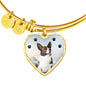 Cardigan Welsh Corgi Print Luxury Heart Charm Bangle