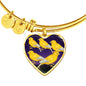 Domestic Canary Bird Print Heart Pendant Bangle