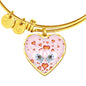 Maltese Dog Print Heart Charm Bangle