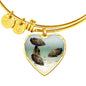 Oscar Fish Print Heart Pendant Luxury Bangle
