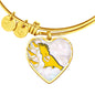 Cockatoo Parrot Art Print Heart Pendant Bangle