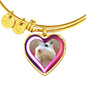 Campbell Dwarf Hamster Art Print Heart Pendant Bangle