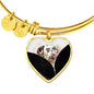 Dalmatian Dog Art Print Heart Pendant Bangle