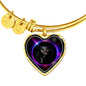 Black Labrador Dog Print Heart Pendant Bangle