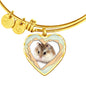 Robo Hamster Print Heart Pendant Bangle