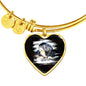 Tibetan Mastiff Dog Art Print Heart Pendant Bangle