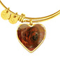 Tibetan Mastiff Print Heart Pendant Luxury Bangle