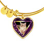 Javanese Cat Print Heart Pendant Bangle