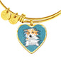 Pembroke Welsh Corgi Dog Art Print Heart Pendant Bangle