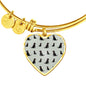 Labrador Retriever Pattern Print Luxury Heart Charm Bangle