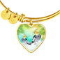 Cockatiel Parrot Art Print Heart Pendant Bangle