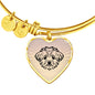 Maltese Dog Vector Art Print Heart Pendant Bangle