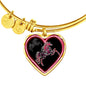 Horse Pink Art Print Heart Pendant Bangle