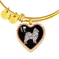 Pomeranian Dog Love Print Heart Pendant Bangle