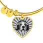 Beagle Print Luxury Heart Charm Bangle