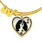 Cavalier King Charles Spaniel Dog Print Heart Pendant Bangle