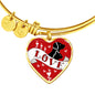Cute Pets Print Heart Pendant Luxury Bangle