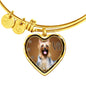 Australian Silky Terrier Dog Print Heart Pendant Bangle