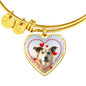 Cute Chinook Print Luxury Heart Charm Bangle