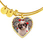 Cute Havanese Dog Print Luxury Heart Charm Bangle